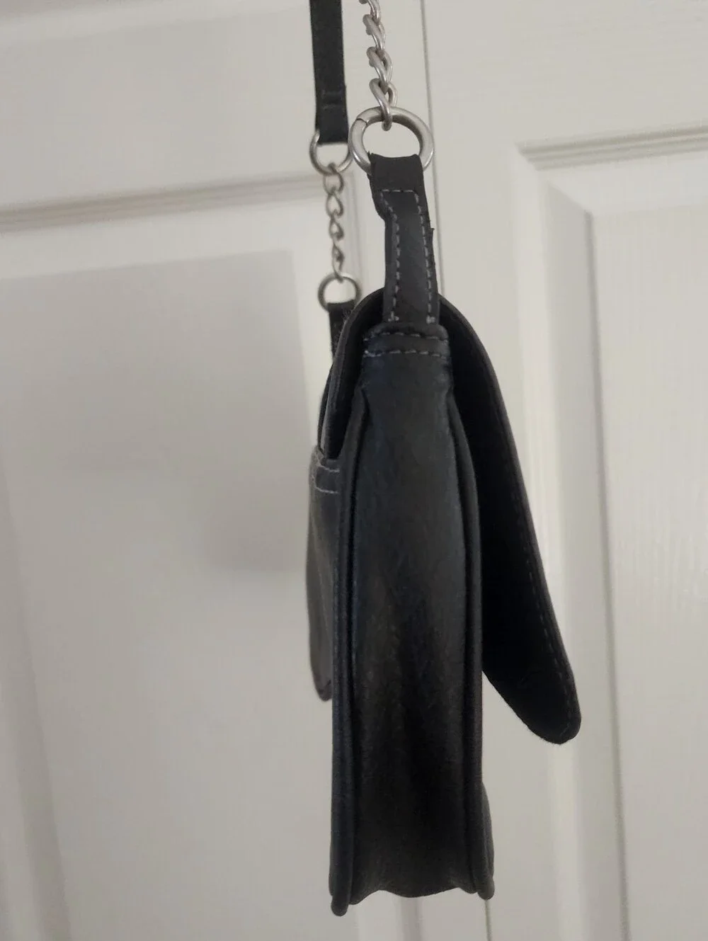 PLAYBOY Y2K Black Shoulder Grunge Bag w/ Silver Tone Grommets And Studs - Picture 5 of 11